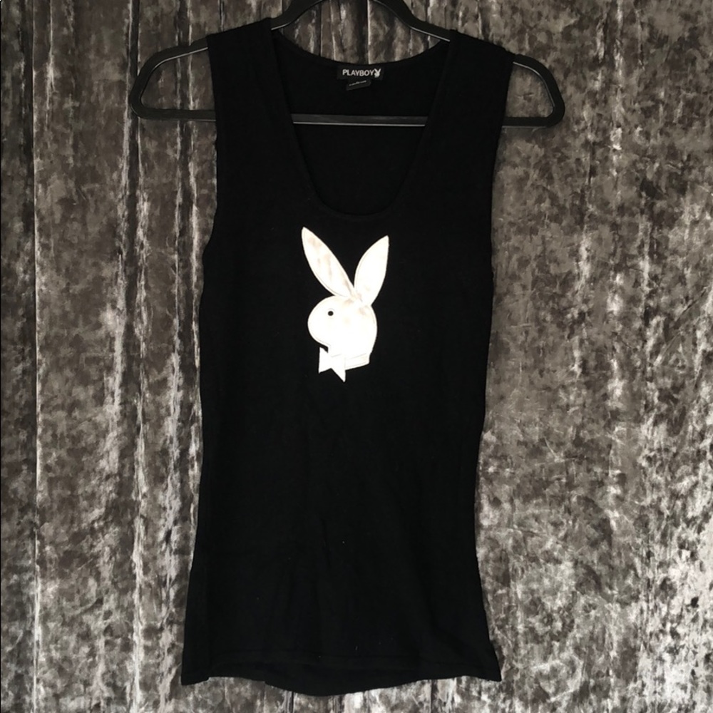 PLAYBOY sweater satin bunny muscle top